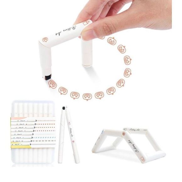 8Pcs Colorful Novelty Fidget Curve Pen - 8 Halloween Patterns, Assembled, DIY Sh - Picture 1 of 6